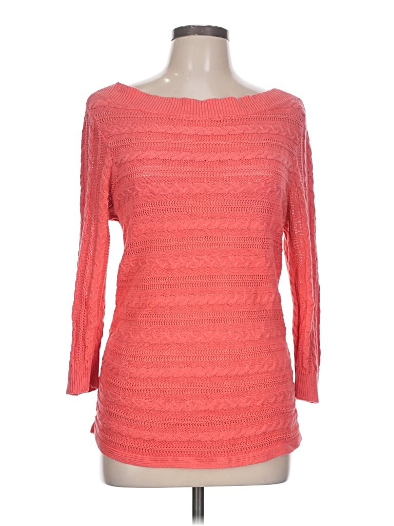 Pre-owned Chaps Pullover Sweater In Orange