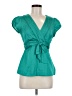 Monsoon 100% Cotton Teal Short Sleeve Blouse Size 6 - photo 1