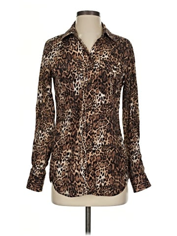 Bebe Long Sleeve Silk Top (view 1)