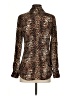 Bebe Animal Print Brown Long Sleeve Silk Top Size S - photo 2
