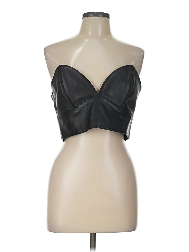 Pre-owned Nbd Sleeveless Top Black Strapless Neckline Tops