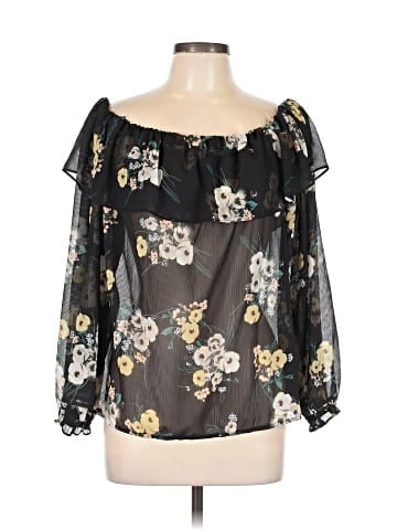 a.n.a. A New Approach 3/4 Sleeve Blouse (view 1)