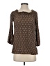 Millibon 100% Rayon Brown 3/4 Sleeve Blouse Size S - photo 1