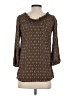 Millibon 100% Rayon Brown 3/4 Sleeve Blouse Size S - photo 2