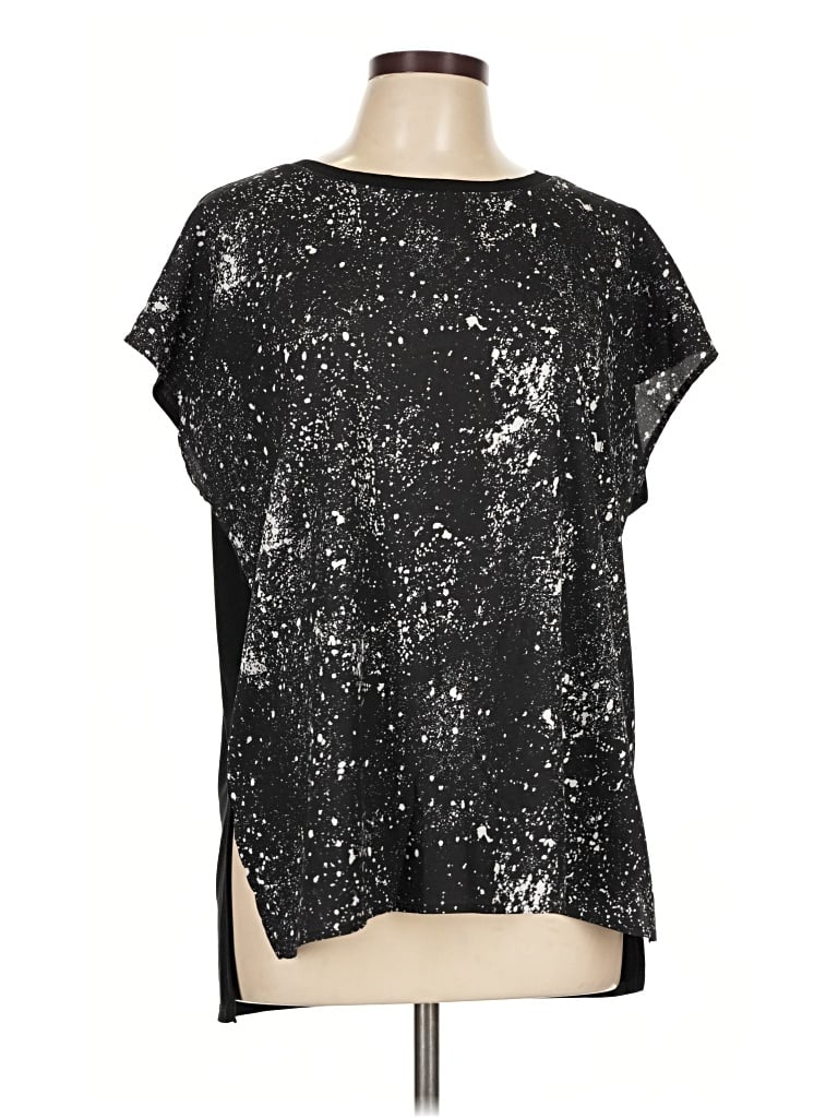 Pre-owned Dkny Short Sleeve Blouse In Black