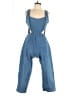 Derek Heart Solid Blue Jumpsuit Size L - photo 1