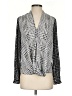 NY Collection 100% Polyester Houndstooth Gray Long Sleeve Blouse Size S - photo 1