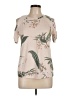 Green Envelope Tan Short Sleeve Blouse Size M - photo 1