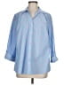 Kim Rogers Hearts Blue 3/4 Sleeve Blouse Size M - photo 1