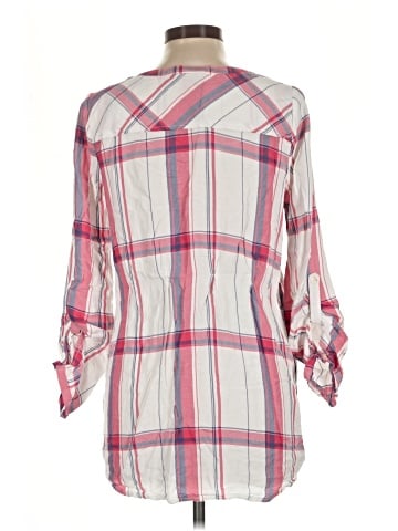LED Luxe Essentials Denim 3/4 Sleeve Blouse (view 2)