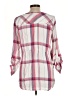 LED Luxe Essentials Denim 100% Rayon Pink 3/4 Sleeve Blouse Size M - photo 2