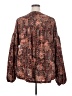 Cotton Bleu 100% Polyester Paisley Brown Long Sleeve Blouse Size 3X - photo 2