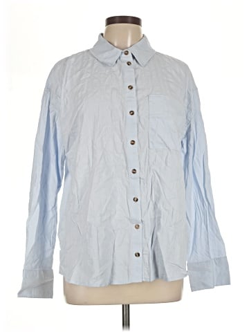 Peace Love World Long Sleeve Button-Down Shirt (view 1)