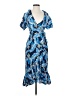 Whistles 100% Polyester Paisley Blue Cocktail Dress Size 2 - photo 1