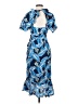 Whistles 100% Polyester Paisley Blue Cocktail Dress Size 2 - photo 2