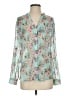 Kut from the Kloth 100% Polyester Floral Teal Long Sleeve Blouse Size S - photo 1