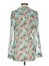 Kut from the Kloth 100% Polyester Floral Teal Long Sleeve Blouse Size S - photo 2