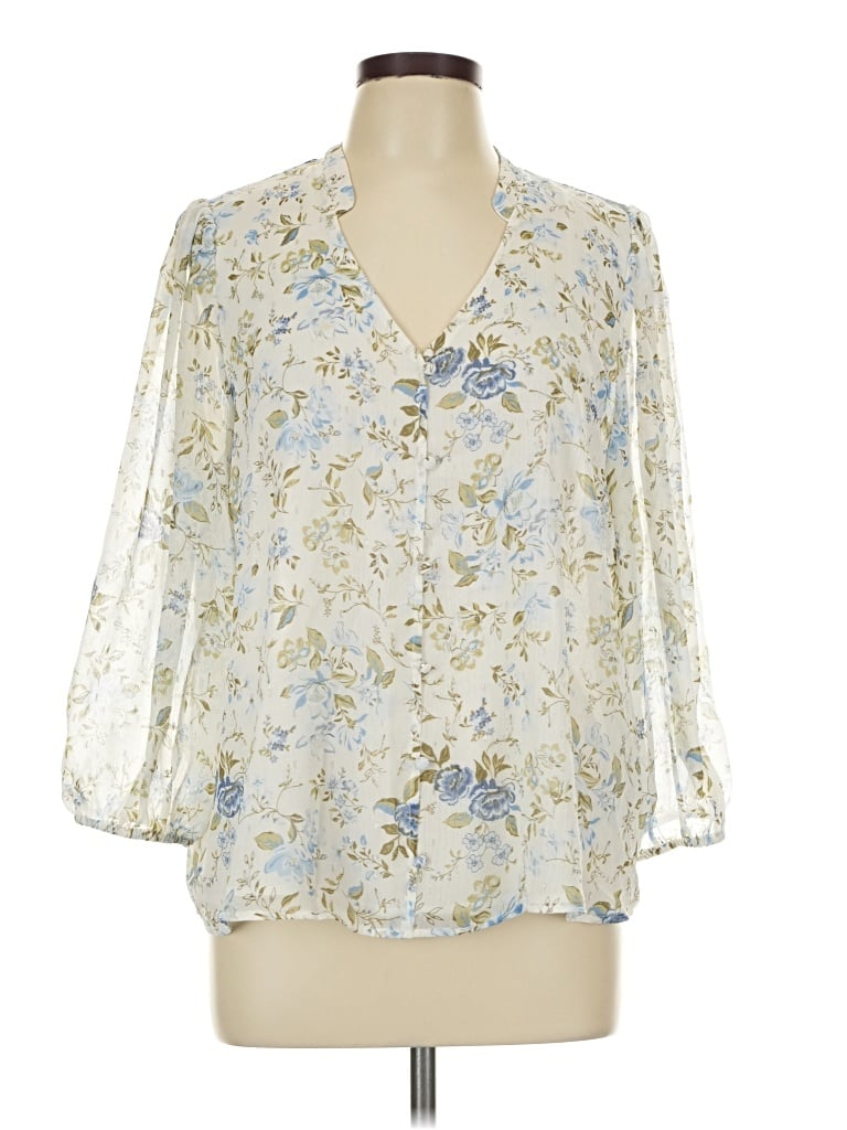 Pre-owned Maison D' Amelie 3/4 Sleeve T-shirt In Ivory