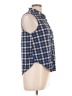 Eye Candy 100% Polyester Plaid Blue Sleeveless Blouse Size L - photo 4