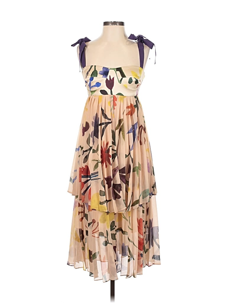 Pre-owned Silvia Tcherassi Cocktail Dress In Tan