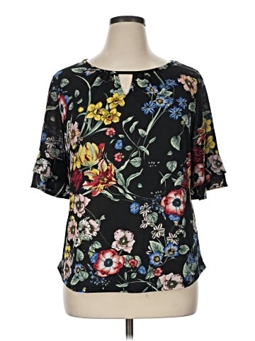 7th Avenue Design Studio New York & Company Short Sleeve Blouse (view 1)