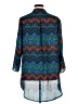 Cato 100% Polyester Chevron-herringbone Blue 3/4 Sleeve Blouse Size XL - photo 2