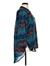 Cato 100% Polyester Chevron-herringbone Blue 3/4 Sleeve Blouse Size XL - photo 4