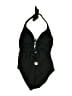 Venus Solid Black One Piece Swimsuit Size 8 - photo 2