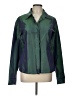 Express 100% Silk Color Block Green Long Sleeve Silk Top Size 11 - photo 1