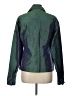 Express 100% Silk Color Block Green Long Sleeve Silk Top Size 11 - photo 2
