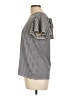 Green Envelope Stripes Silver Short Sleeve Top Size L - photo 5