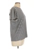 Green Envelope Stripes Silver Short Sleeve Top Size L - photo 4