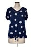 Como Blu Blue Short Sleeve Blouse Size M - photo 1