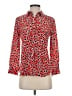 J.Crew 100% Silk Animal Print Red Long Sleeve Silk Top Size 4 (petite) - photo 1