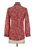 J.Crew 100% Silk Animal Print Red Long Sleeve Silk Top Size 4 (petite) - photo 2