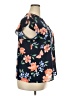 Elle Floral Blue Short Sleeve Blouse Size XXL - photo 4
