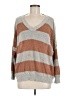 Miracle Stripes Brown Pullover Sweater Size M - photo 1