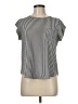 Lily White Stripes Silver Short Sleeve T-Shirt Size M - photo 1