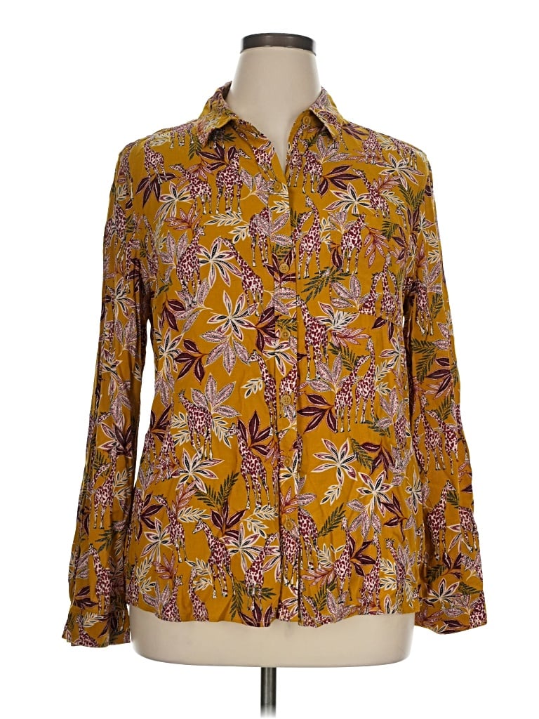 Pre-owned Beachlunchlounge Long Sleeve Blouse In Yellow