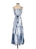 AaKaa 100% Rayon Tie-dye Blue Casual Dress Size S - photo 1
