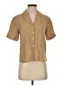 MNG Tan Short Sleeve Blouse Size 2 - photo 1