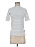 Madewell Stripes Silver Short Sleeve Turtleneck Size XXS - photo 1