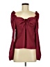 Topshop 100% Polyester Burgundy Long Sleeve Blouse Size 8 - photo 1