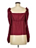 Topshop 100% Polyester Burgundy Long Sleeve Blouse Size 8 - photo 2