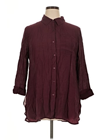 Cato 3/4 Sleeve Button-Down Shirt (view 1)