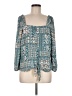 Eclair 100% Polyester Teal Long Sleeve Blouse Size M - photo 1