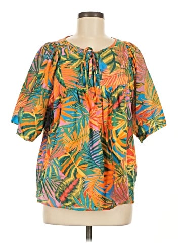 Tru Luxe Jeans Short Sleeve Blouse (view 1)