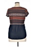 Xhilaration 100% Polyester Blue Short Sleeve Blouse Size XL - photo 2
