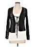 Peach Black Long Sleeve Blouse Size L - photo 1