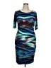 Connected Apparel Graphic Teal Cocktail Dress Size 16 - photo 1